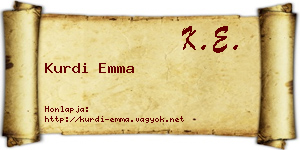 Kurdi Emma névjegykártya